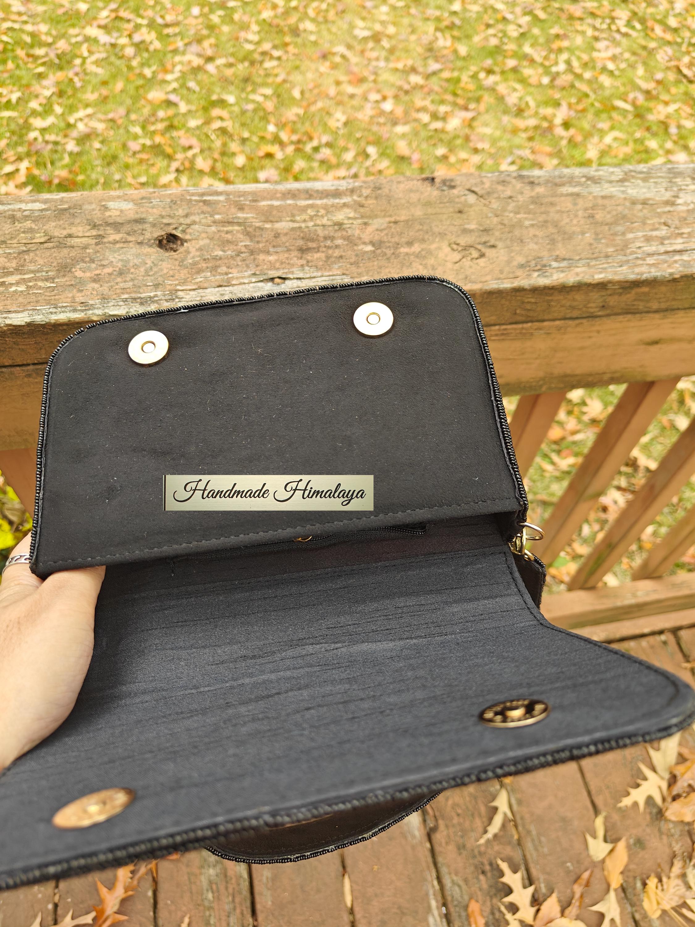 Black Purple Beaded Bag | Lilac Bridal Wedding Evening Purse view 7