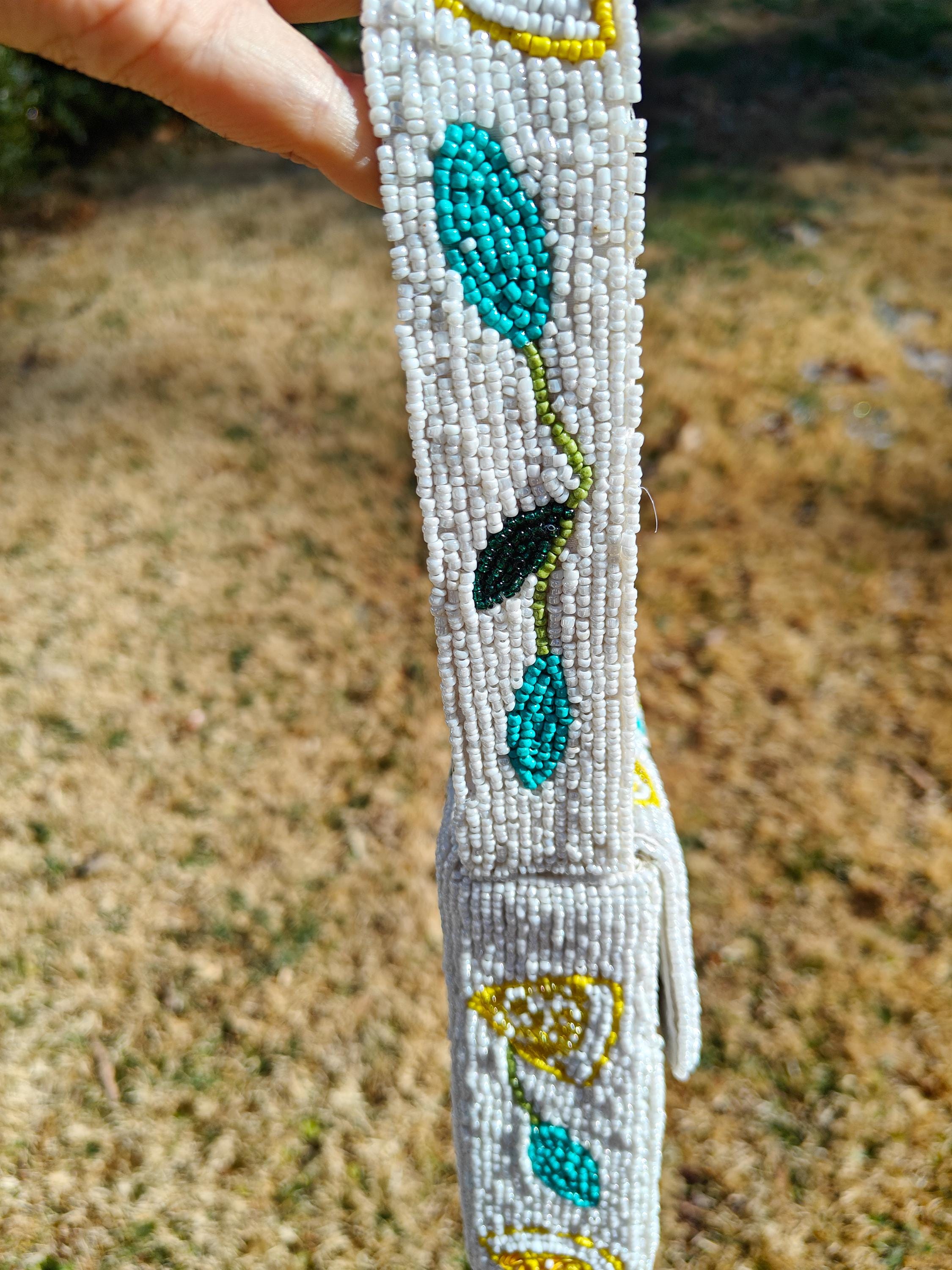 Beaded Lemon Shoulder Bag | White Citrus Fruit Purse | Tropical Resort Wedding Clutch view 5