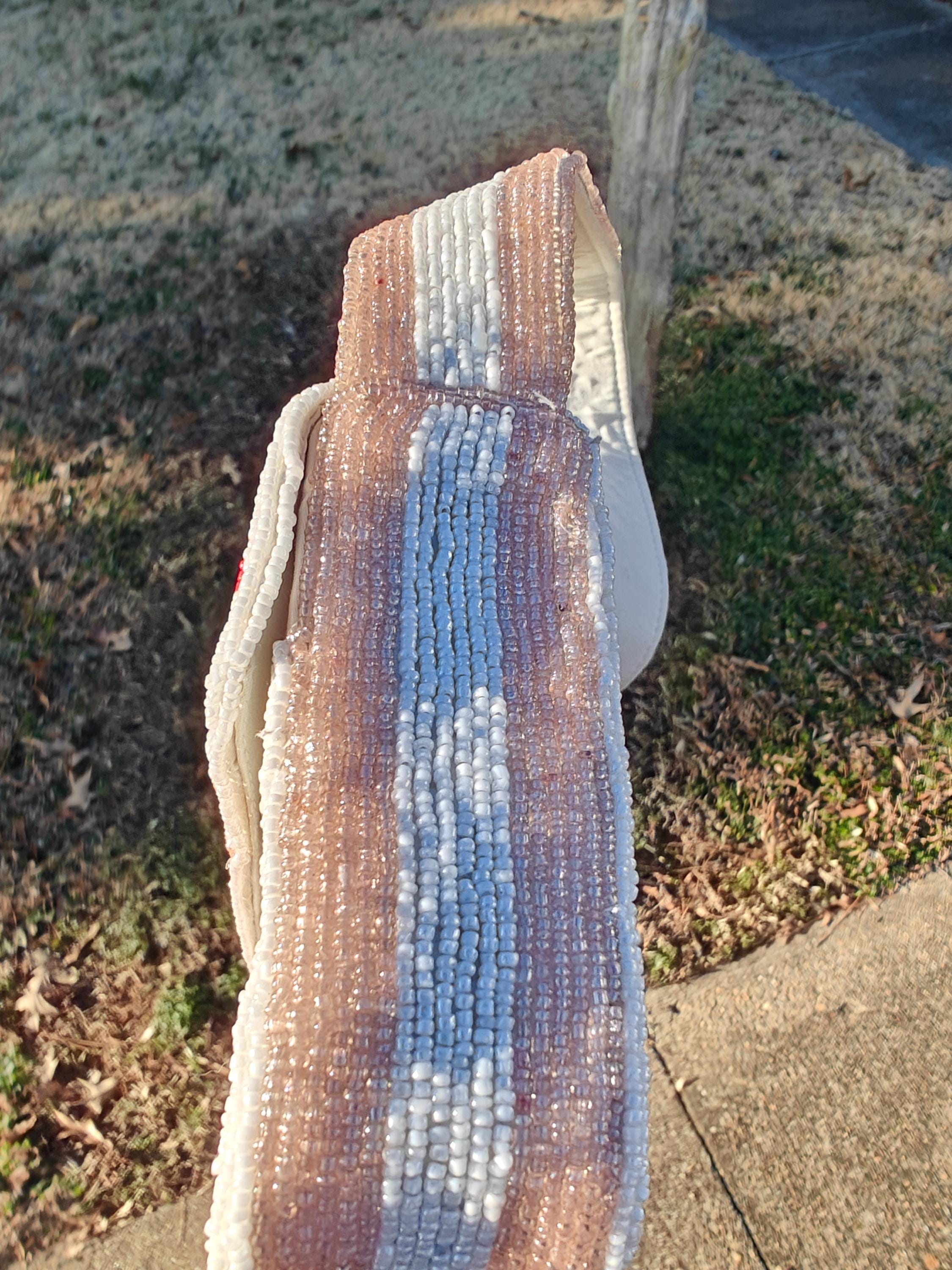 Red Cherries Beaded Bag With Rose Gold Stripes for Summer Events Brunch Accessory view 4