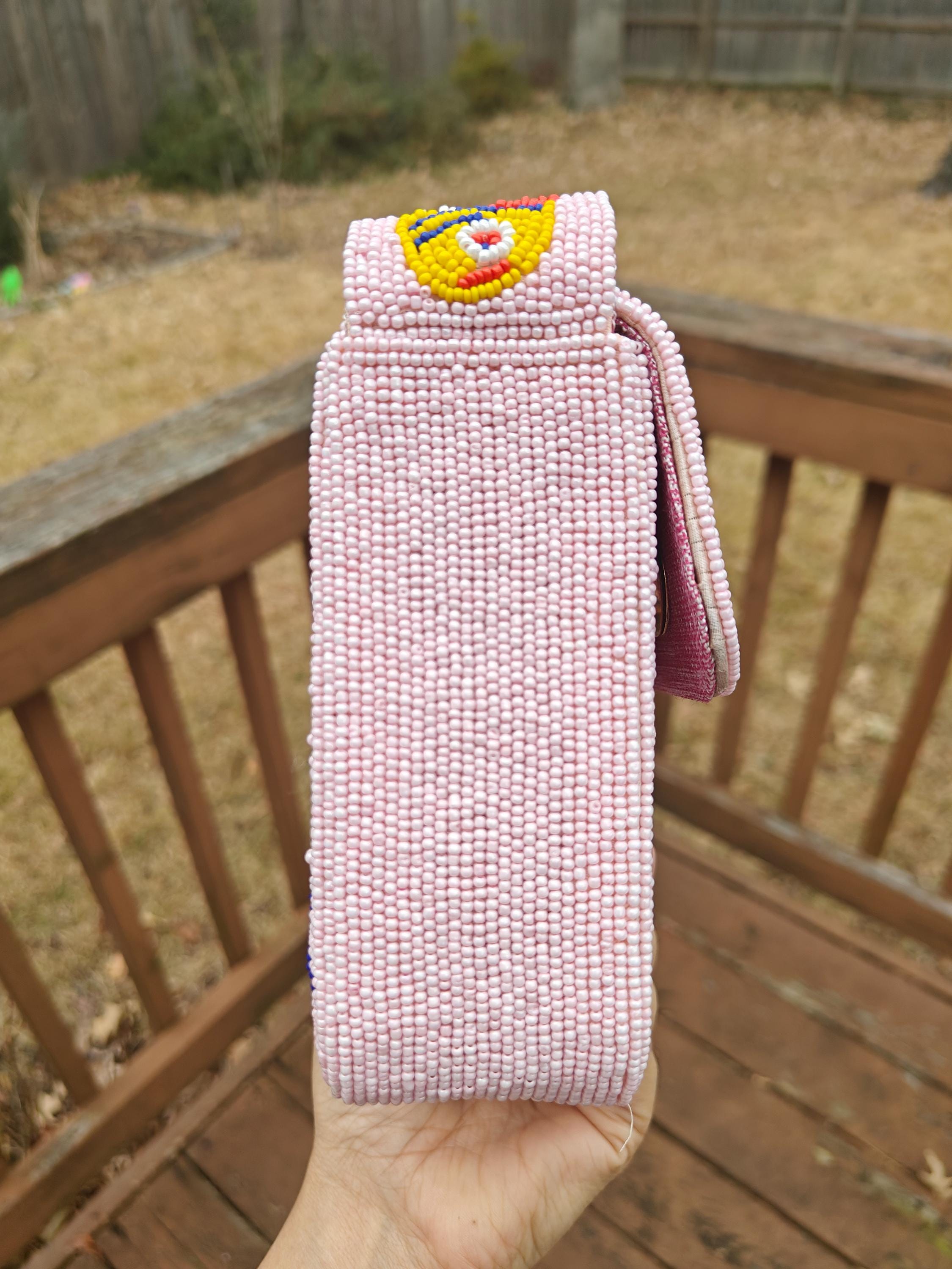 Sardines Beaded Bag: Pink Fish Purse Handbag view 6