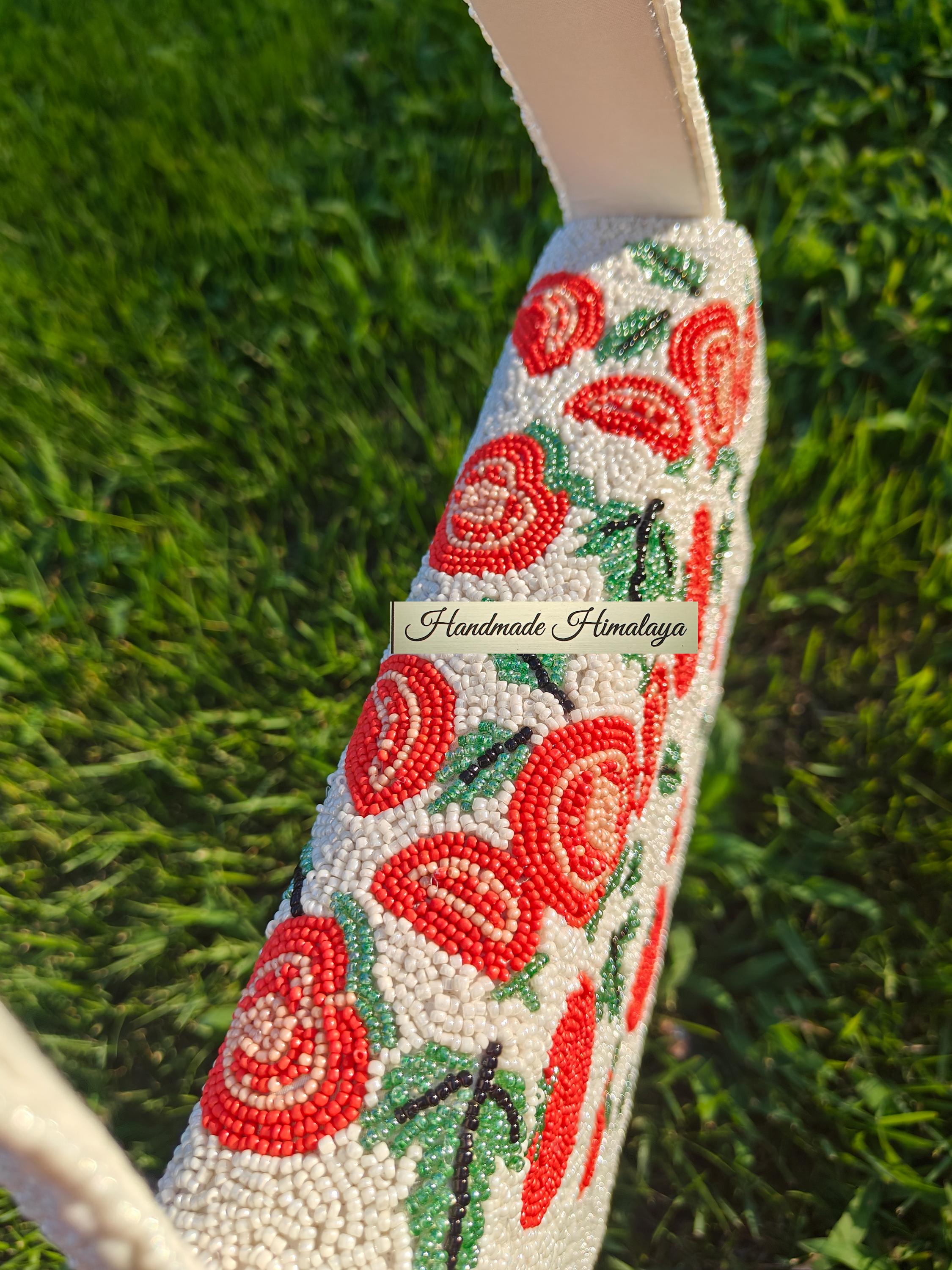 Tomato Beaded Bag: Handmade Embroidered Shoulder Purse view 7