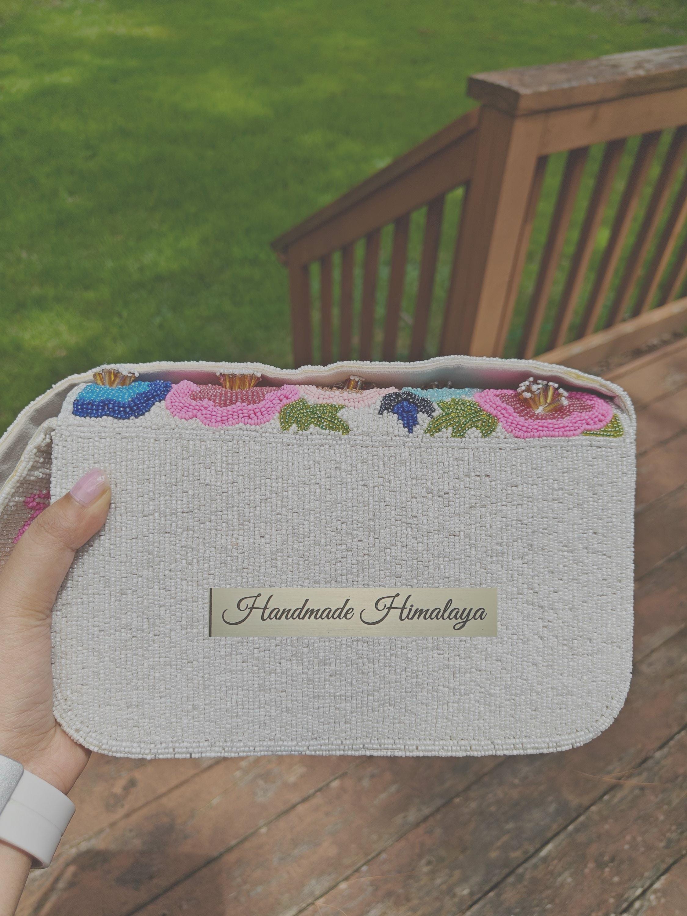 Floral Beaded Bridal Bag | 3D Colorful Wedding Guest Shoulder Purse view 8