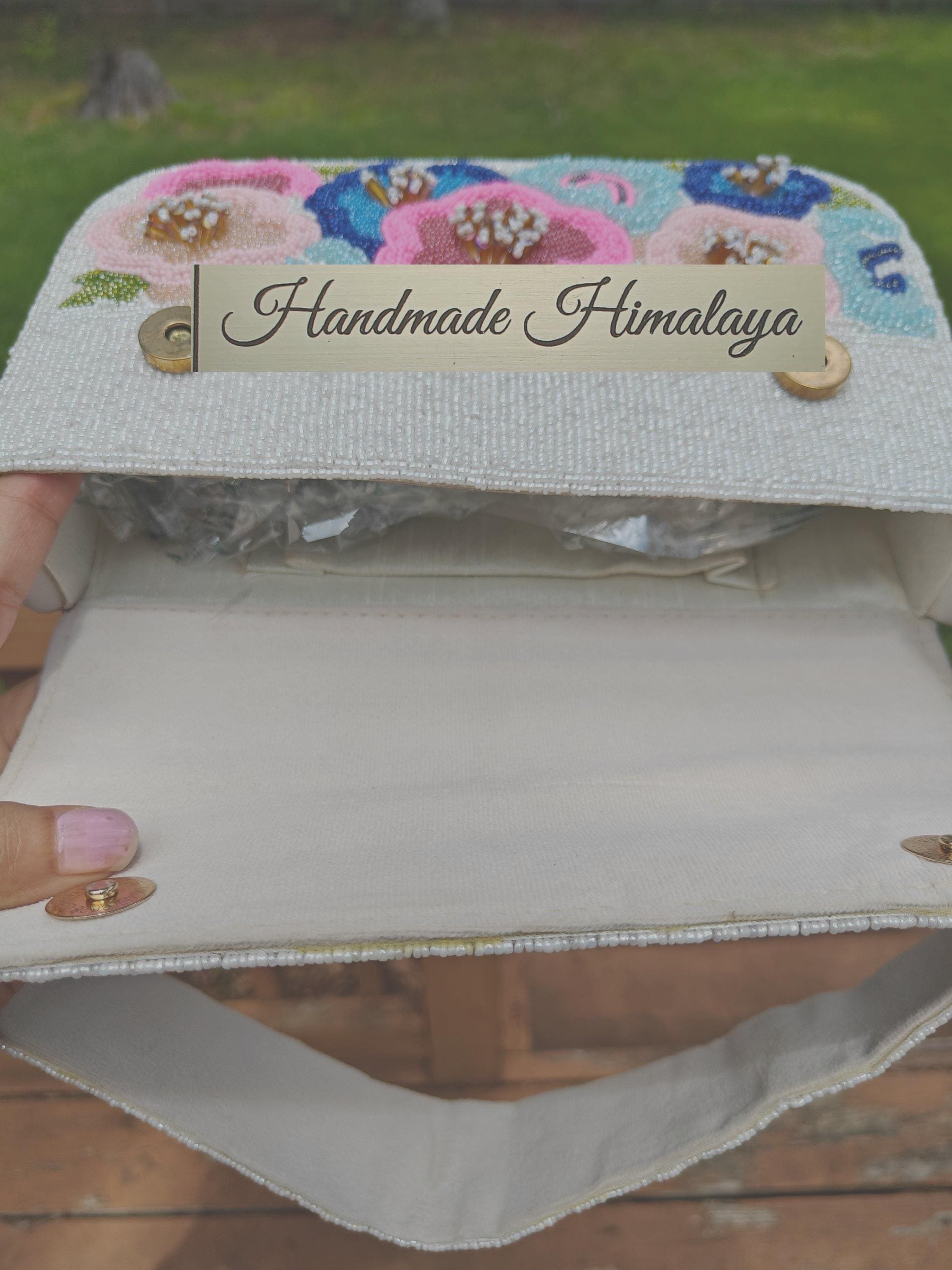 Floral Beaded Bridal Bag | 3D Colorful Wedding Guest Shoulder Purse view 7