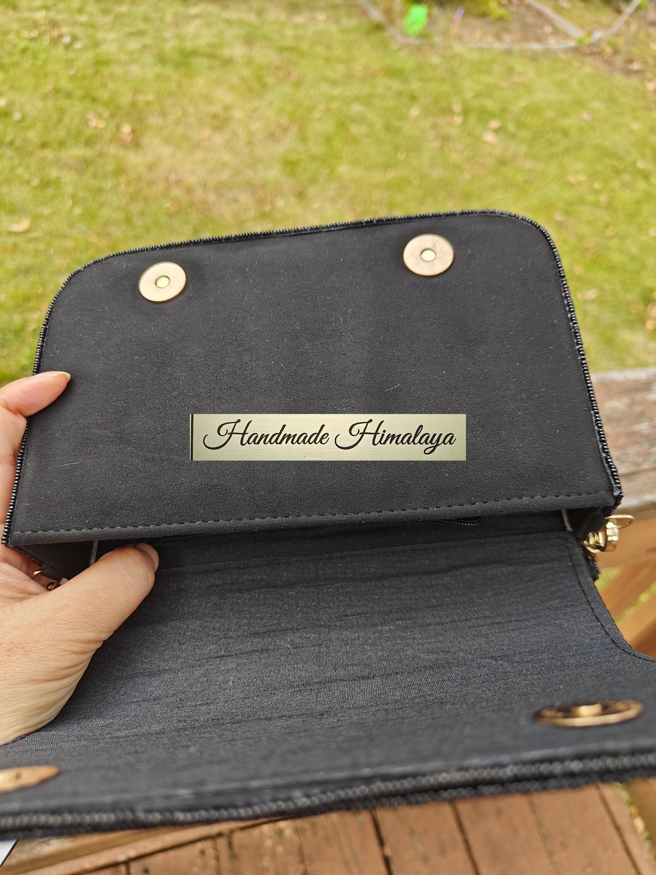 Black Floral Beaded Clutch | Pink Gold Embroidered Evening Bag | Cherry Blossom Wedding Bridal Handbag view 5