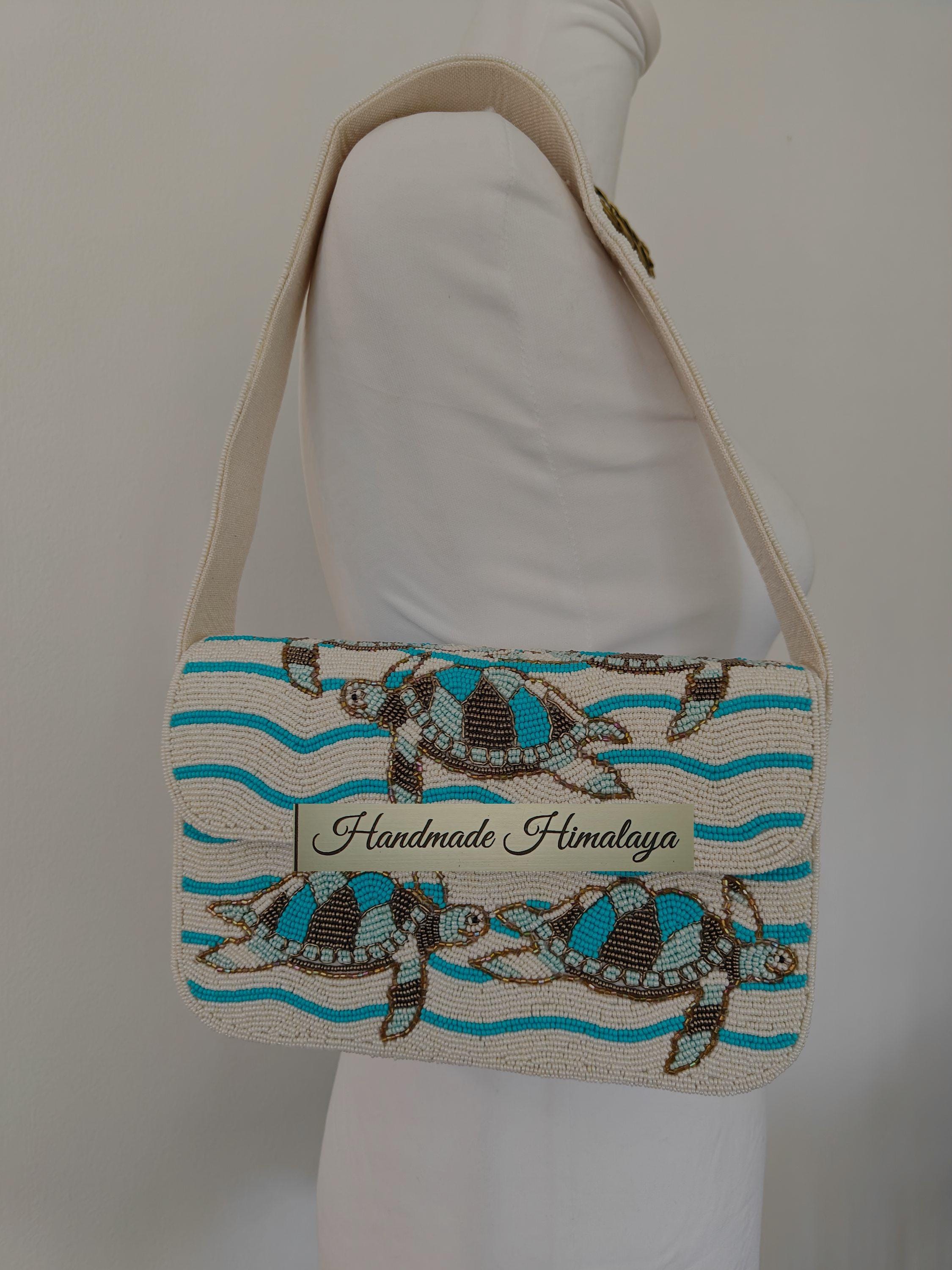 Sea Turtle Beaded Bag: Ocean Theme Beach Purse, Summer Vacation Handbag view 7
