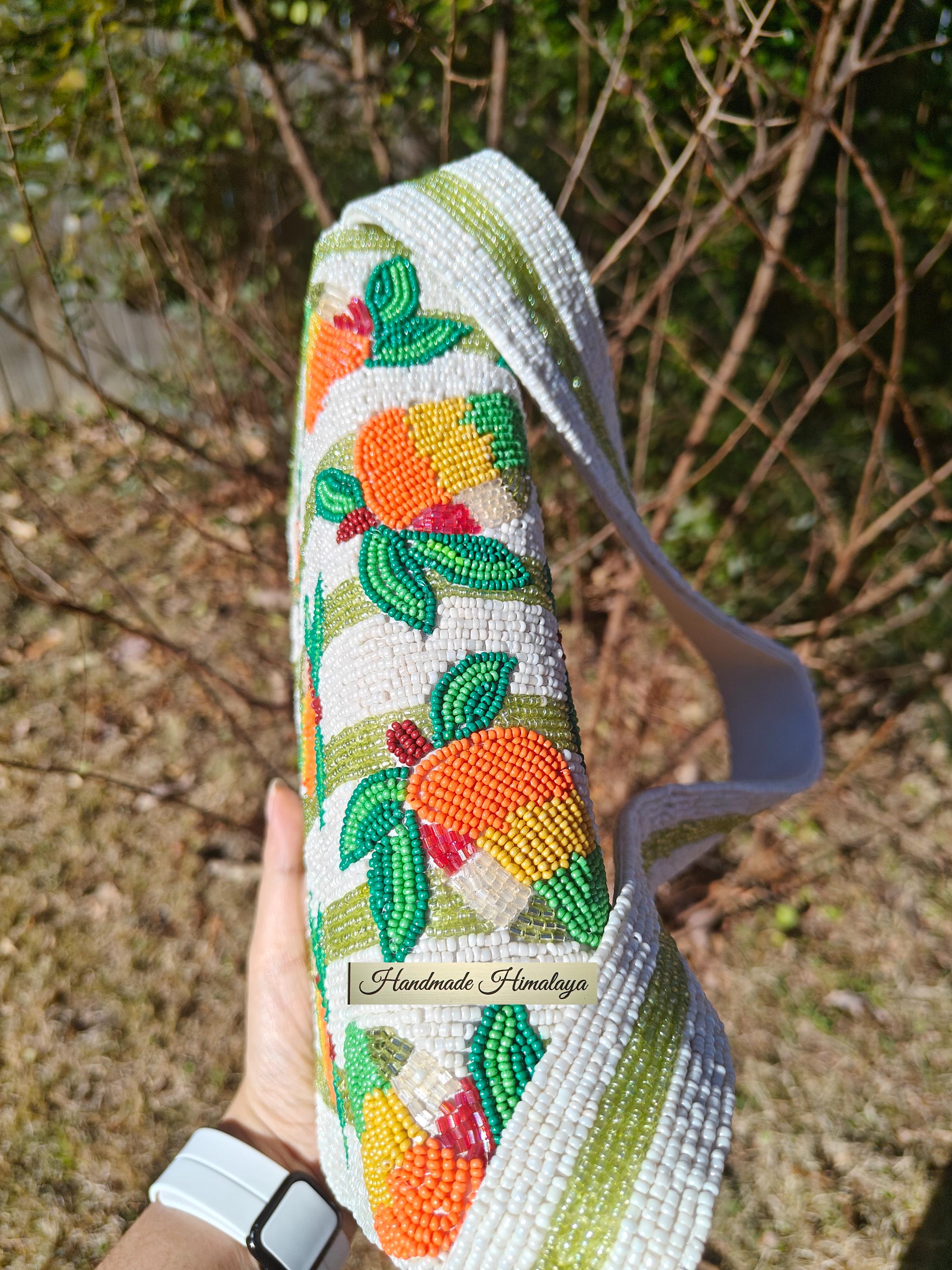 Mango Beaded Shoulder Bag | Fruit Patterned Summer Purse | Island Resort Evening Handbag view 6
