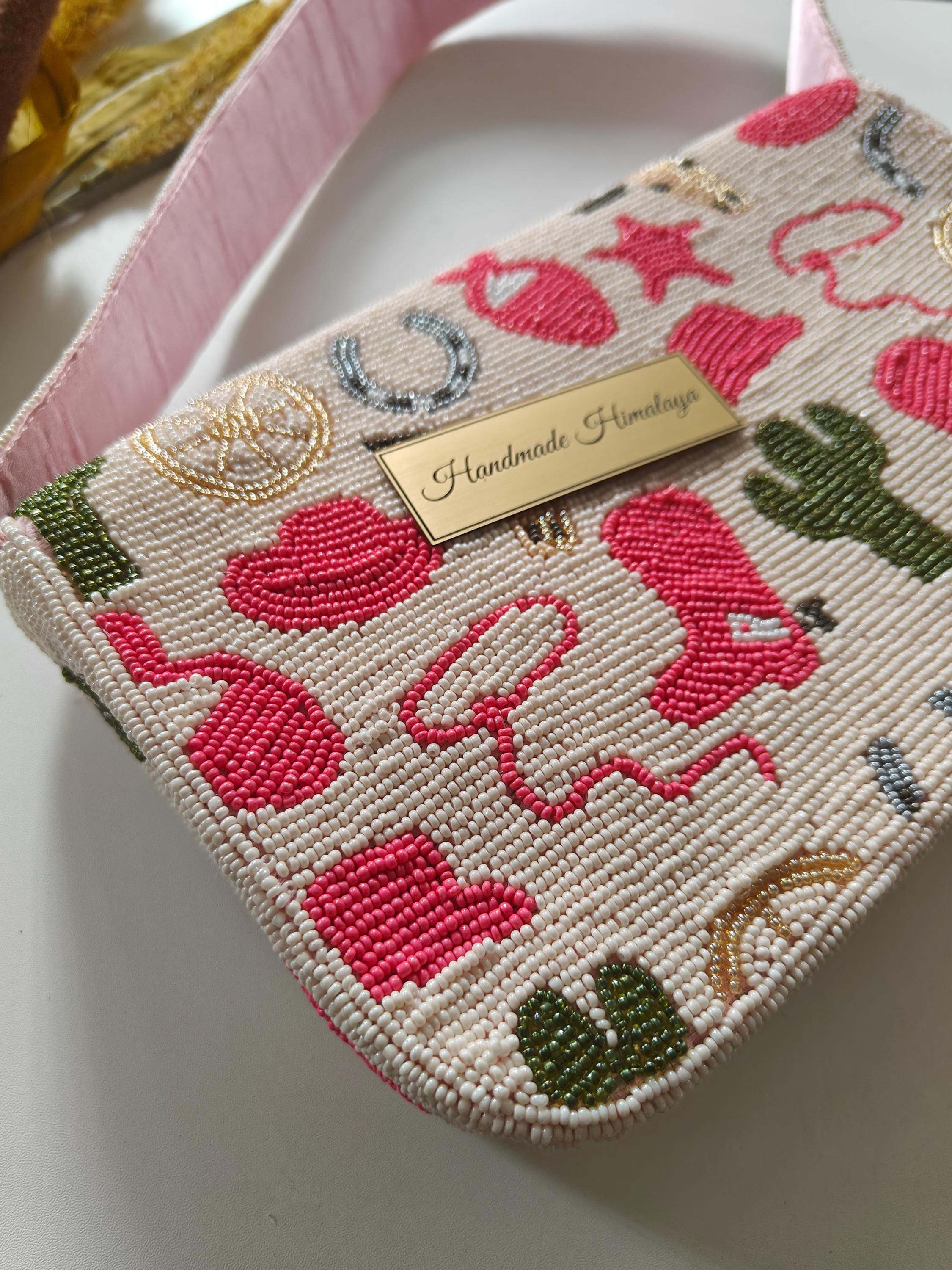 Pink Cowgirl Beaded Bag | Western Rodeo Shoulder Purse view 2