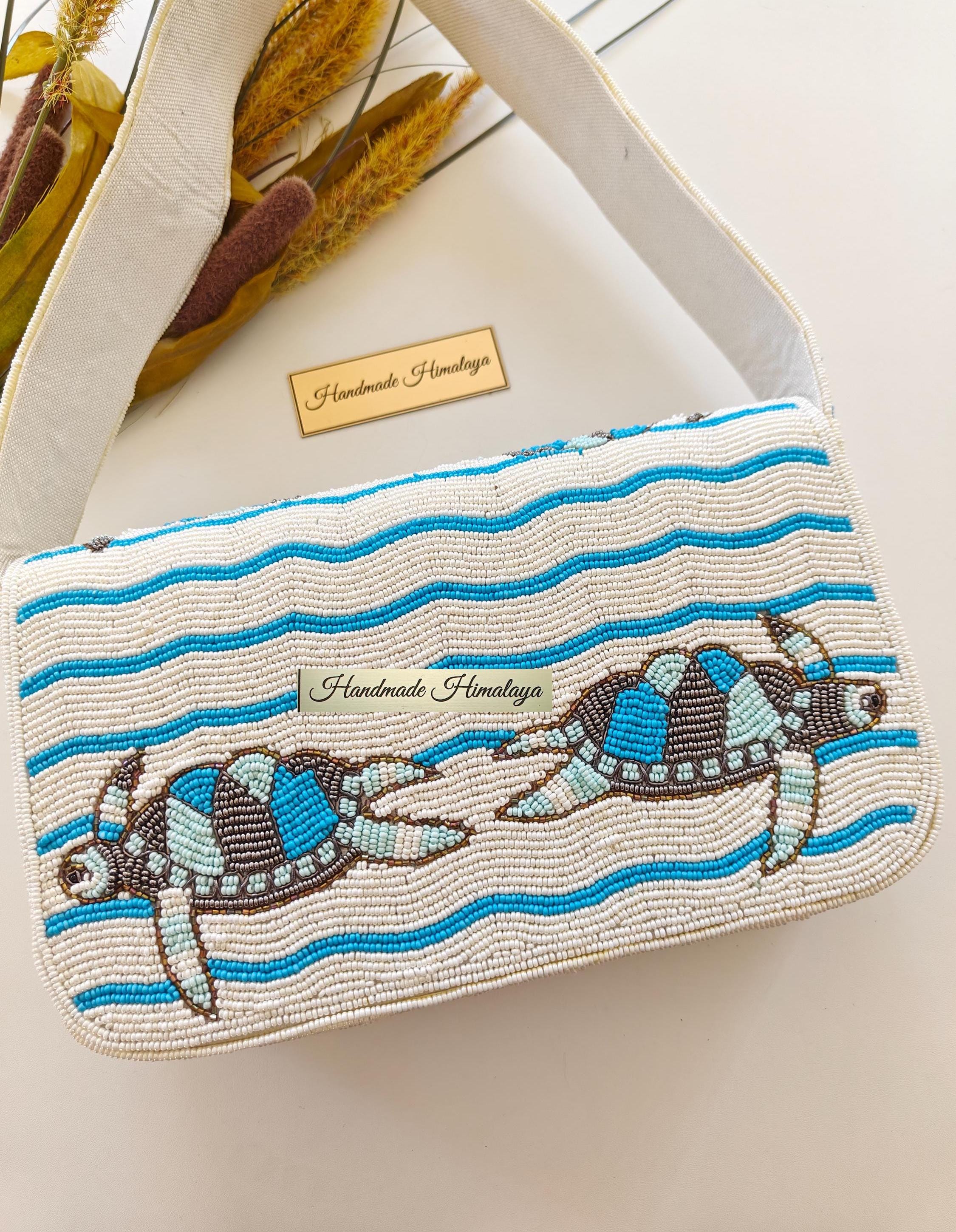 Sea Turtle Beaded Bag: Ocean Theme Beach Purse, Summer Vacation Handbag view 6
