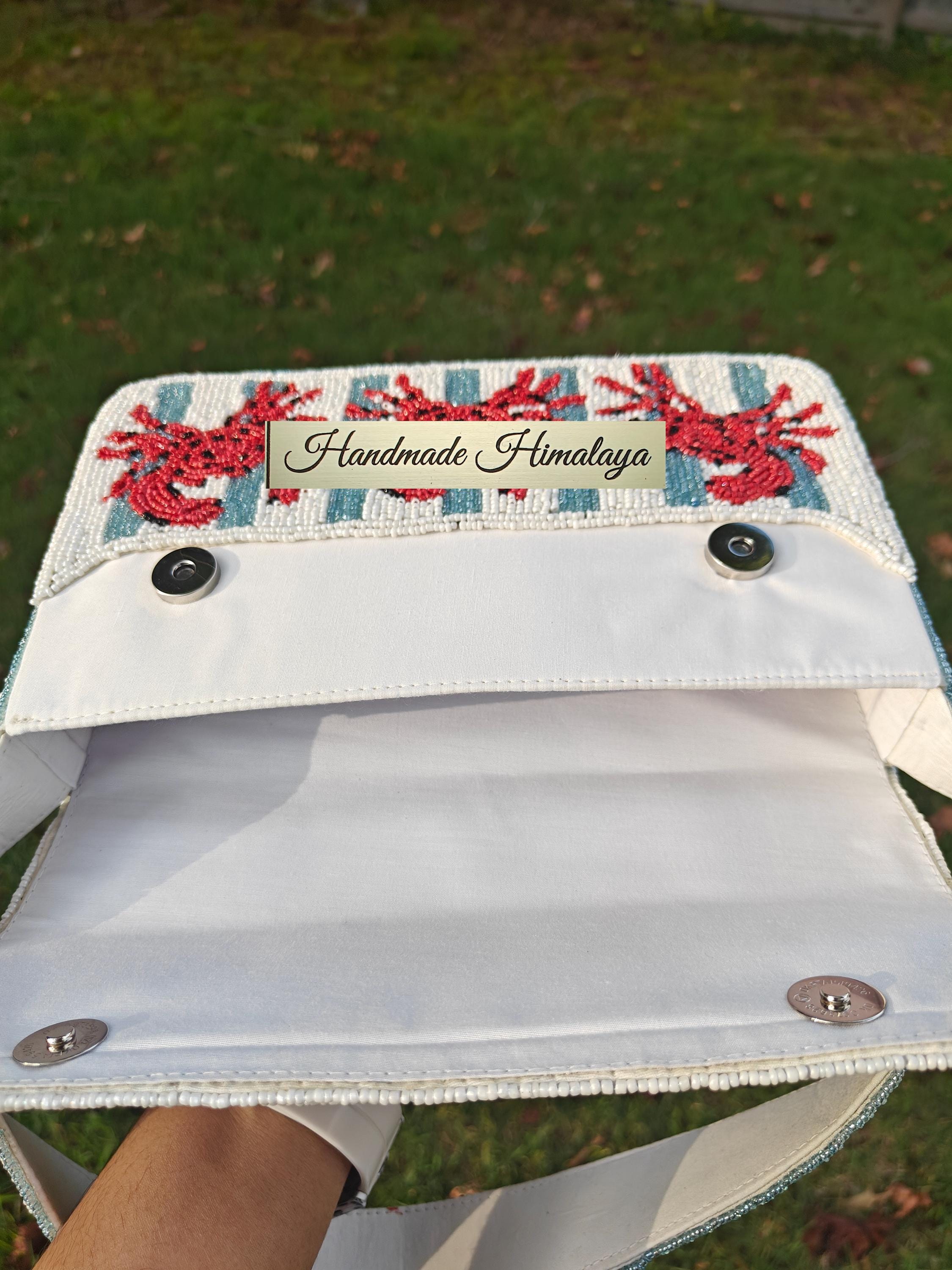 Red Crab Beaded Bag | Beach Vacation Coastal Purse view 4