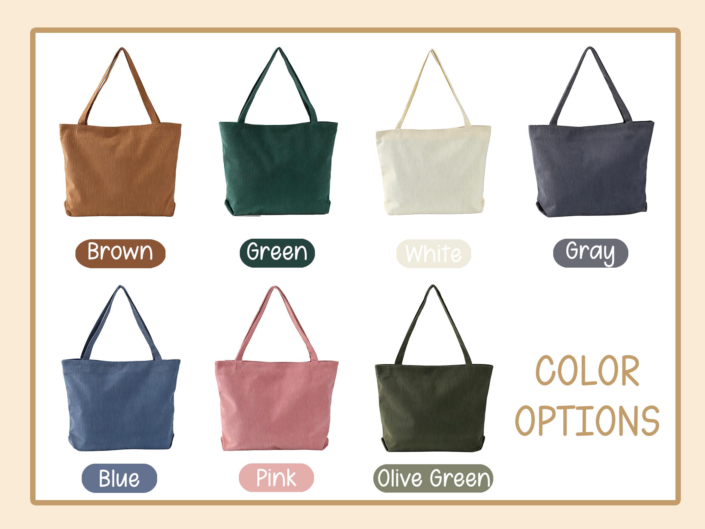 Personalized Embroidered Tote, Monogrammed Corduroy Tote Bag, Bachelorette Gifts,traveling Handbag, Bridesmaid Gift view 7