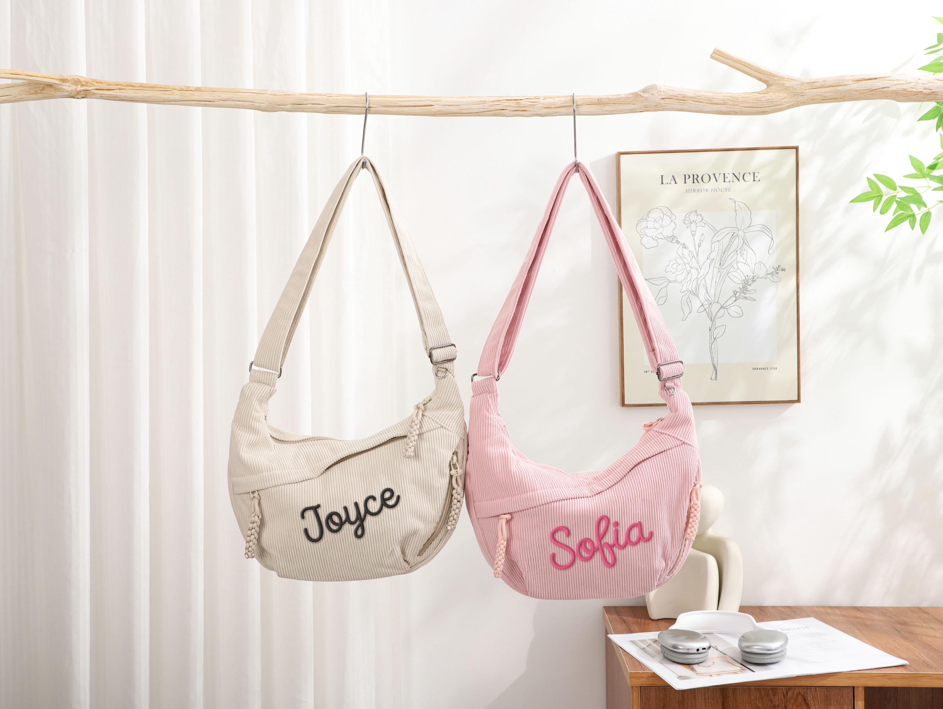 Minimalist Casual Corduroy Hobo Bag, Personalized Crossbody Bag, Lightweight Shoulder Bag, Travel Crossbody Bag With Adjustable Strap view 4