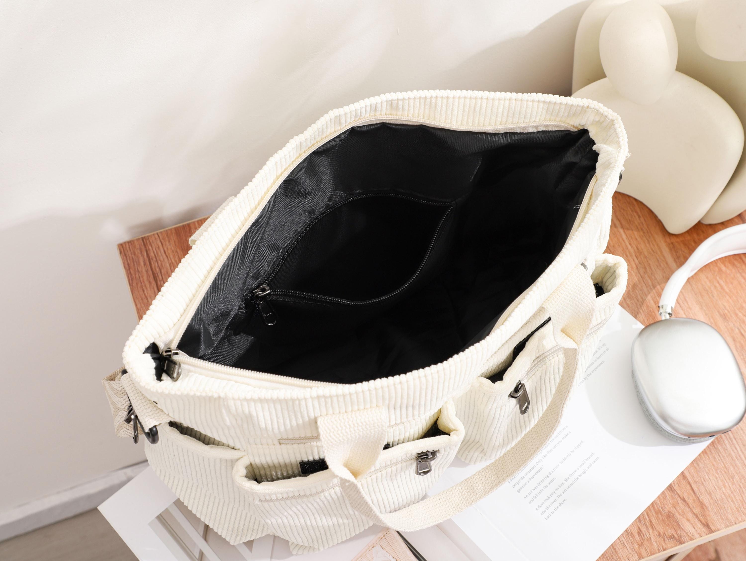 Corduroy Crossbody Bag, Women's Tote, Commuter Travel Shoulder Bag view 11