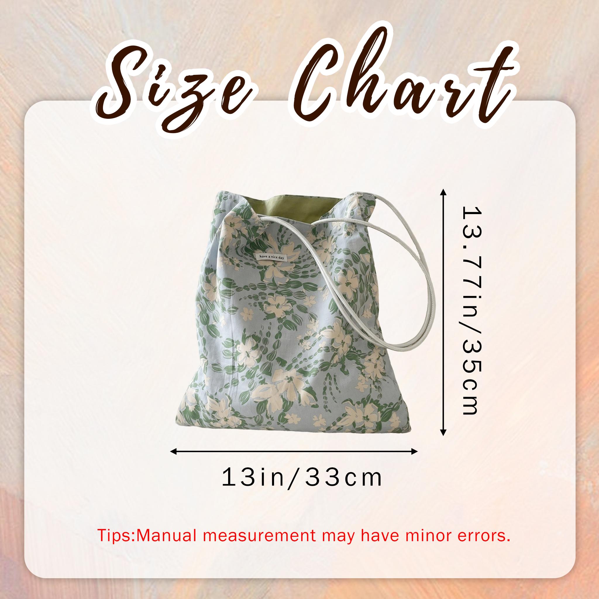 Reversible Floral Tote Bag Slouchy Cotton Canvas Shoulder Purse Two Way Minimalist Bag Aesthetic Everyday Commuter Handbag,gift for Her view 7