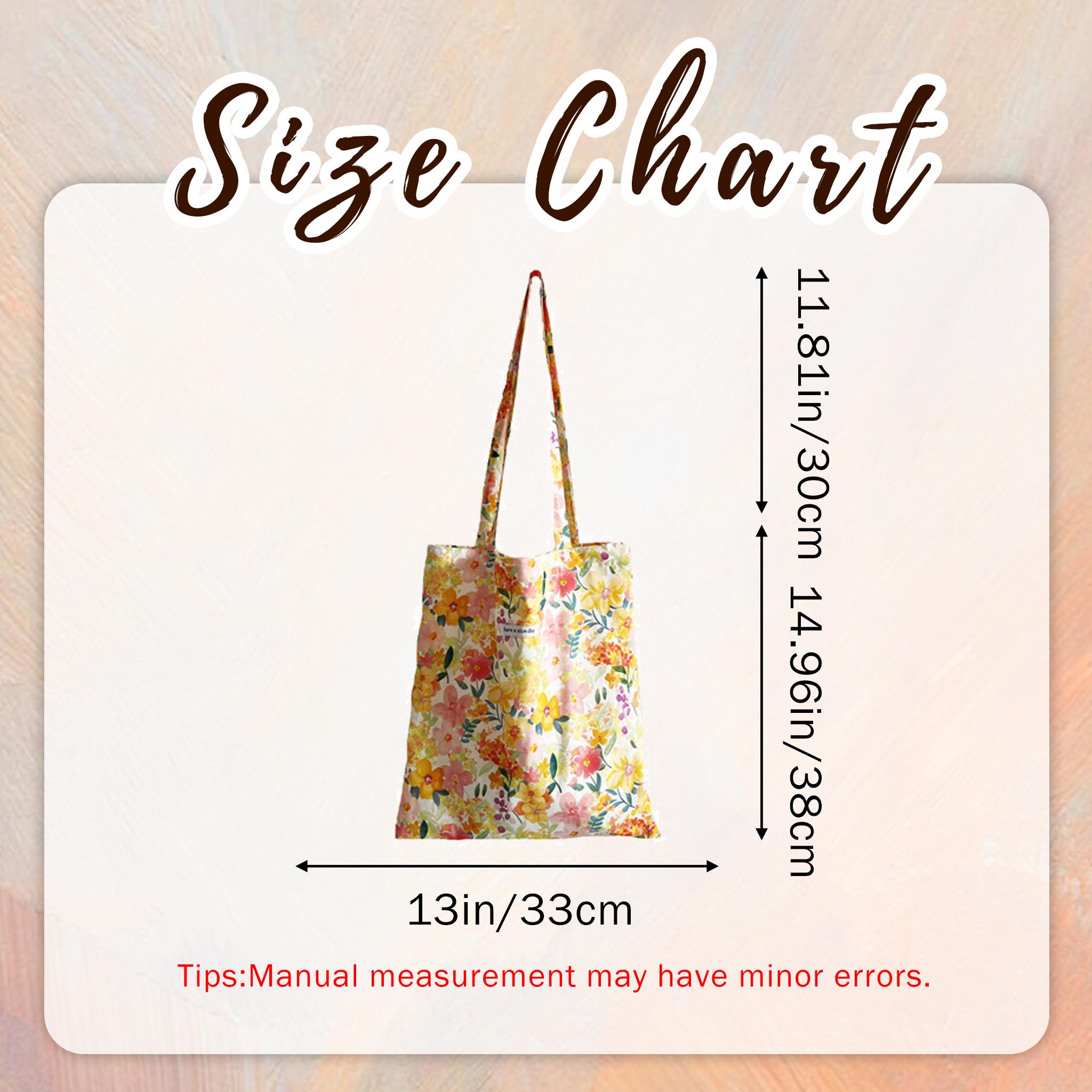 Large Floral Canvas Shoulder Bag, Perfect Work Tote, Cute Spring Gift for Her view 3