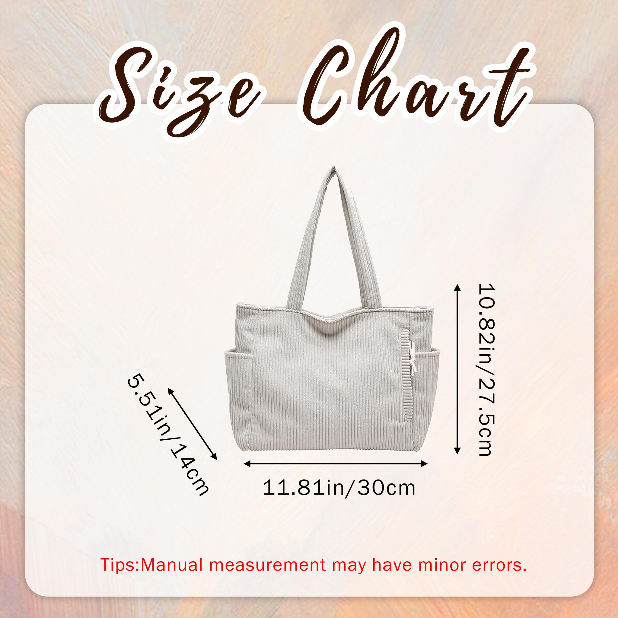 Soft Corduroy Shoulder Tote, Multi-pocket Large Handbag, Retro Daily Tote Bag, Perfect for School Work & Travel, Cute Cloud Accessory view 2