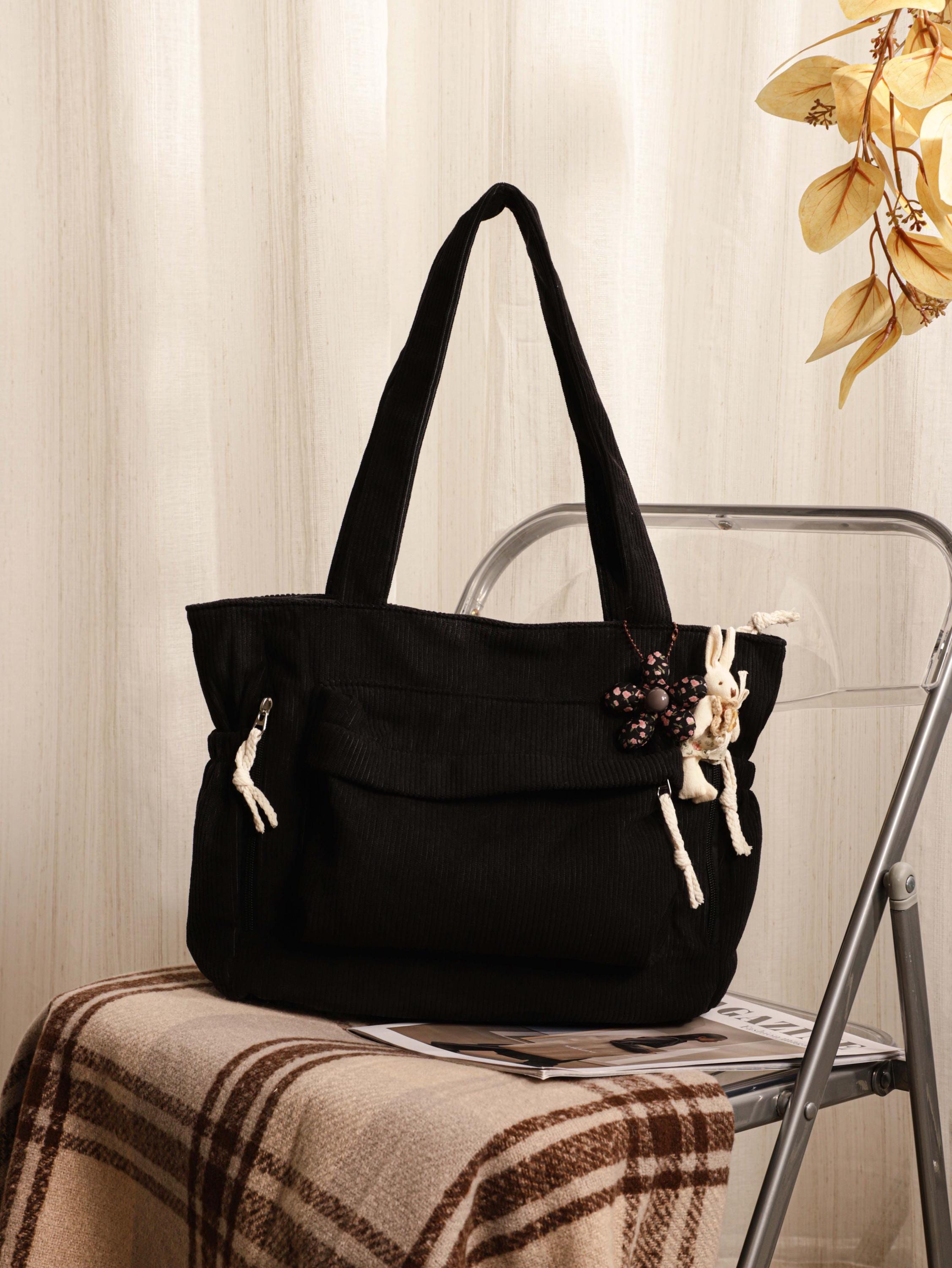 Corduroy Tote Bag, Casual Bag, Shoulder Bag, Everyday Bag, Handbag, Bag for Work, Teacher, Shopping Bag, Gift for Her, Everyday Bag view 14