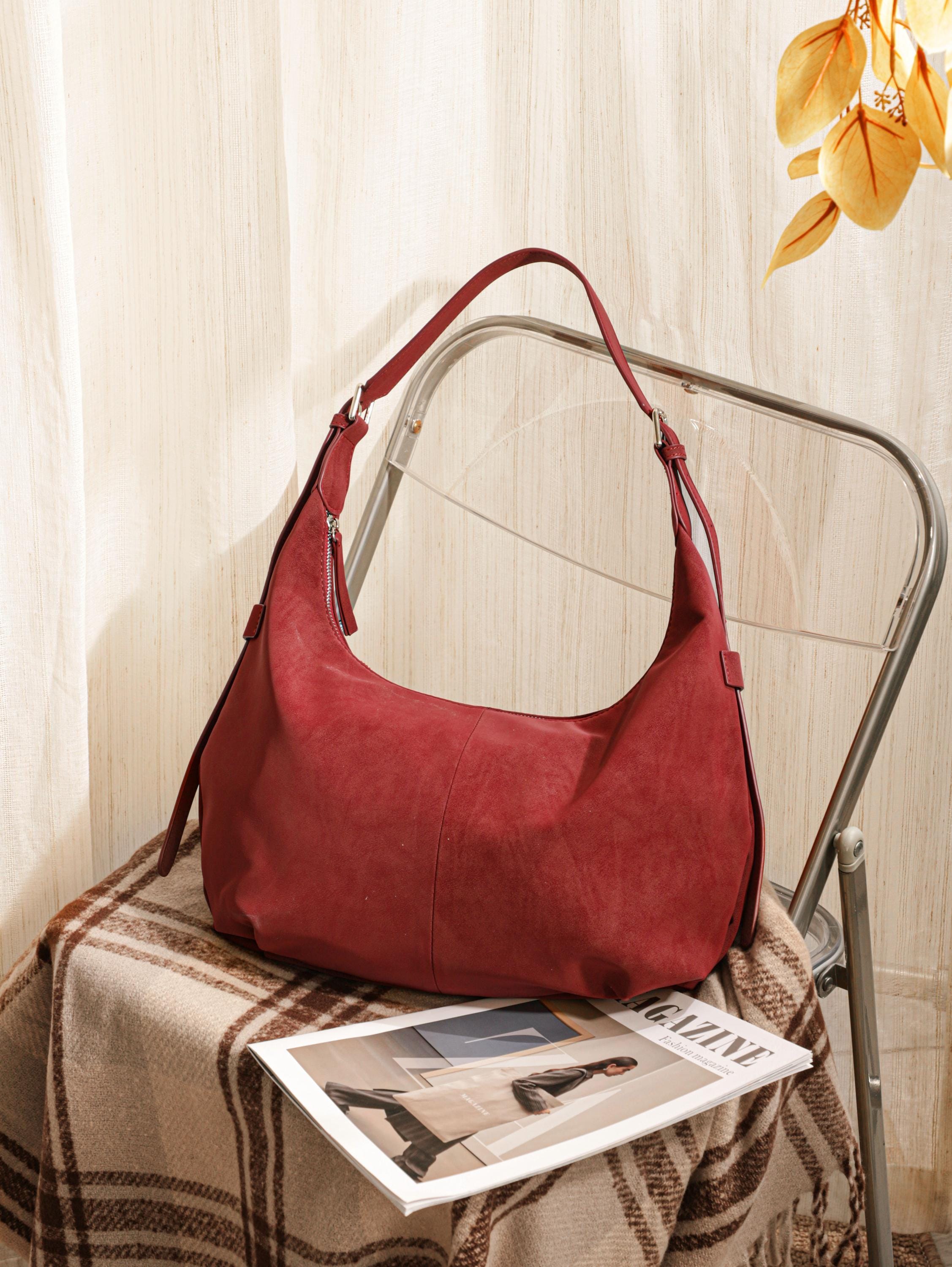 Suede Velvet Dumpling Bag, Retro Chic Shoulder Bag view 6