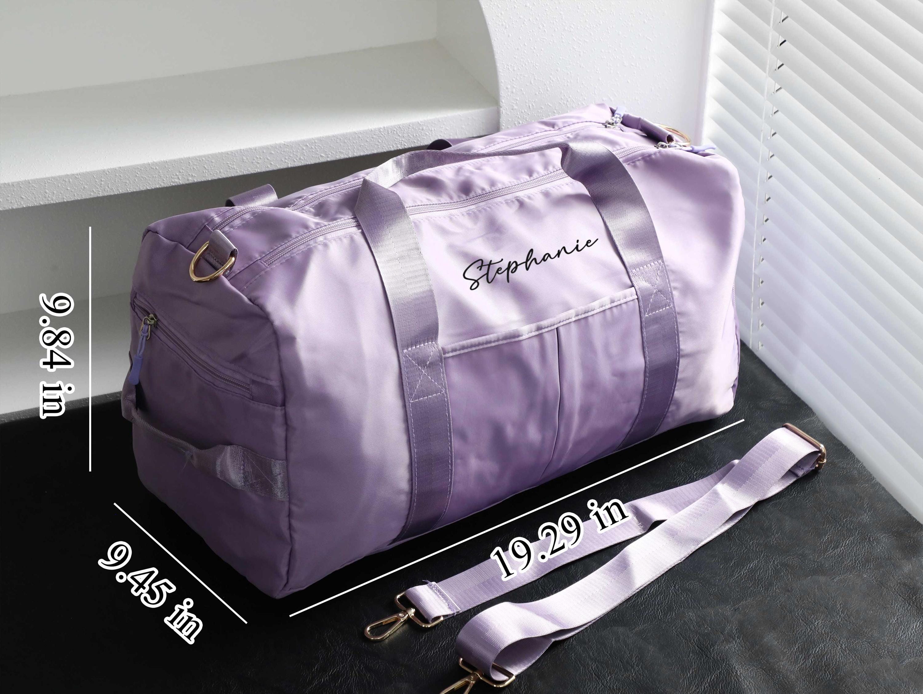 Personalized Gym Duffel Bag|custom Yoga Travel Bag|weekend Overnight Bag|sport Workout Bag for Women|custom Name Duffle Bag|large Travel Bag view 11