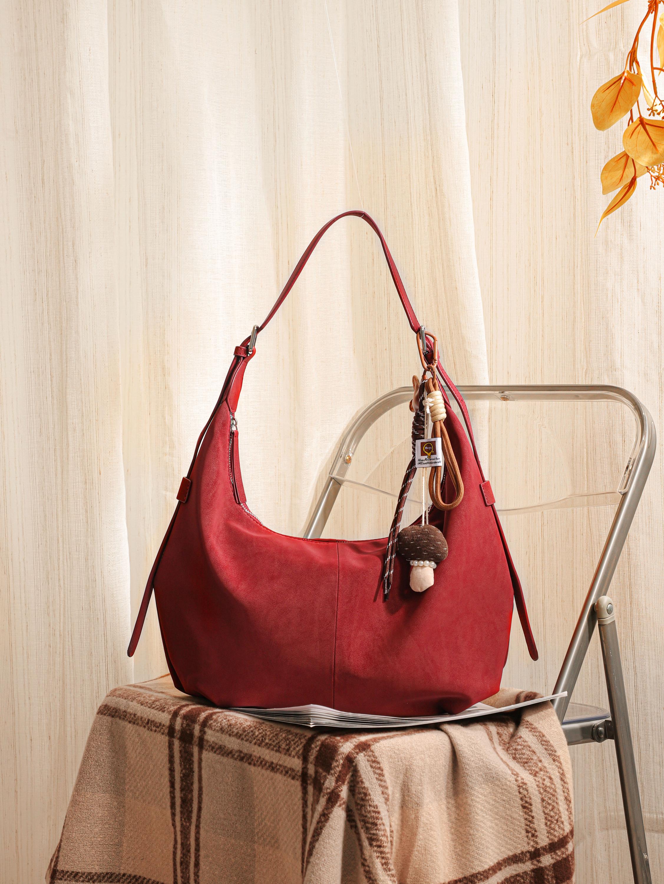 Suede Velvet Dumpling Bag, Retro Chic Shoulder Bag view 16