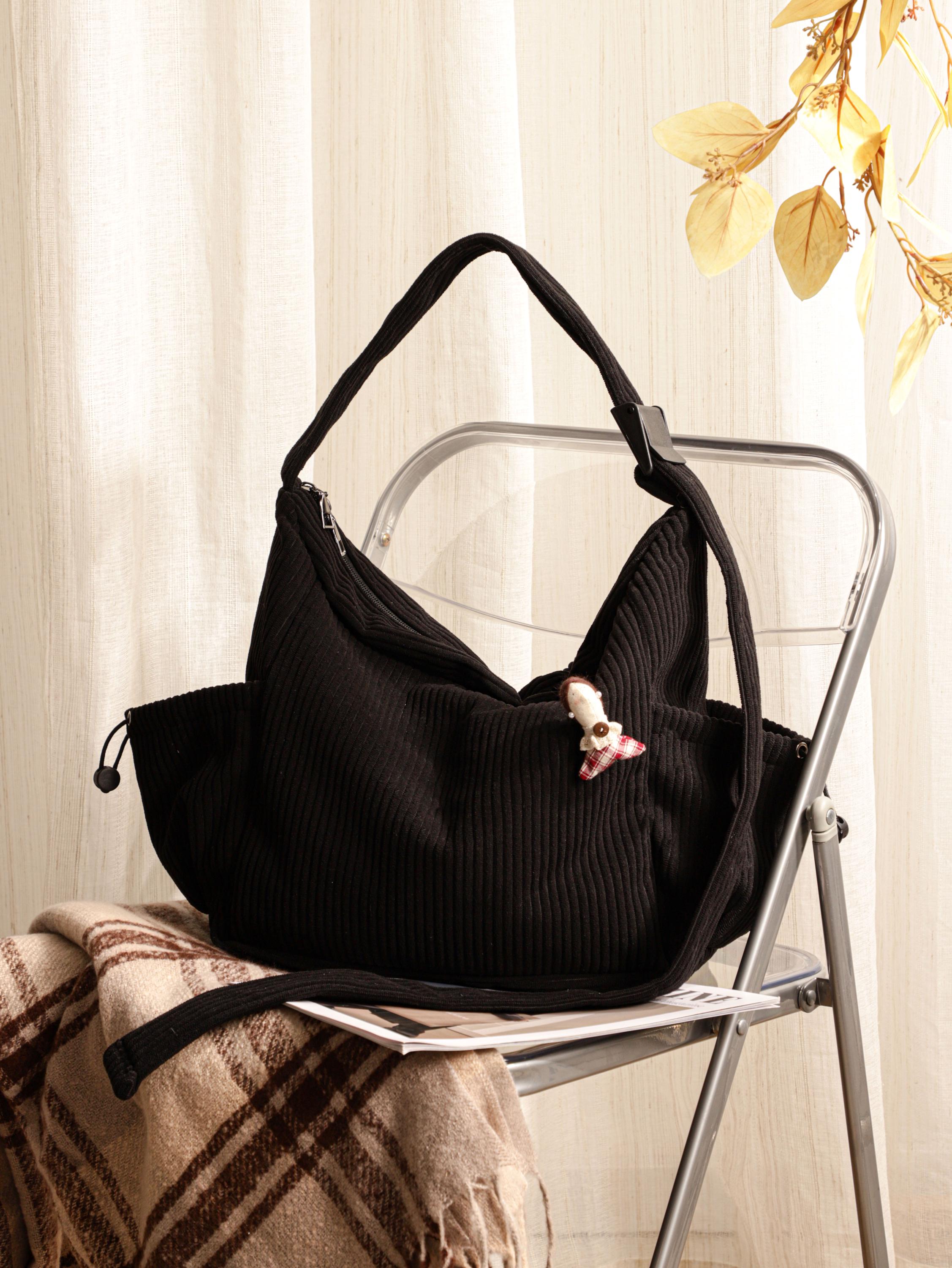 Crossbody Bag, Corduroy Bag, Casual Bag, Shoulder Bag, Everyday Bag, Tote Bag, Adjustable Strap Handbag view 5