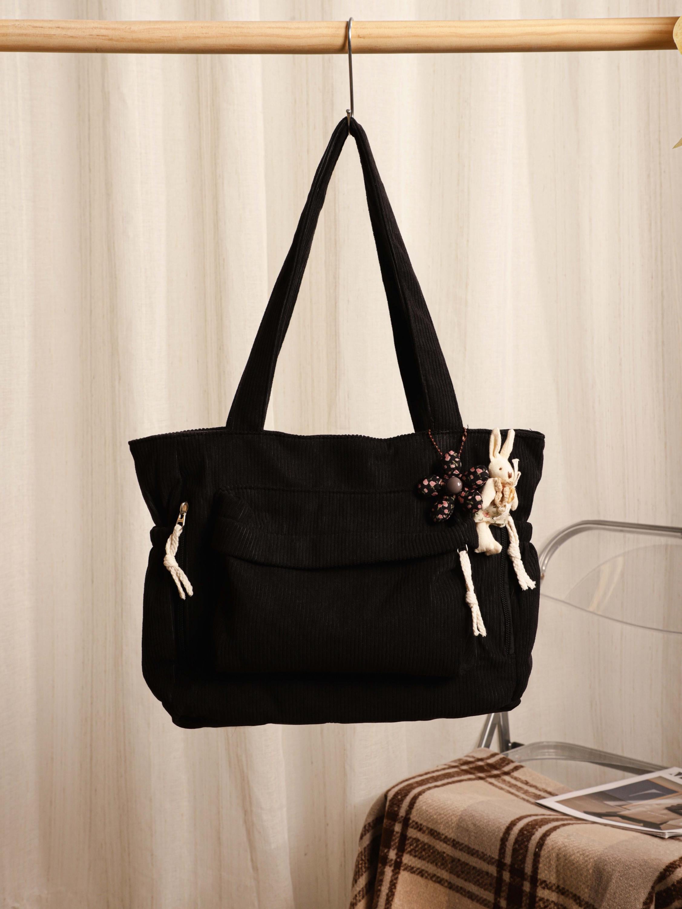 Corduroy Tote Bag, Casual Bag, Shoulder Bag, Everyday Bag, Handbag, Bag for Work, Teacher, Shopping Bag, Gift for Her, Everyday Bag view 7