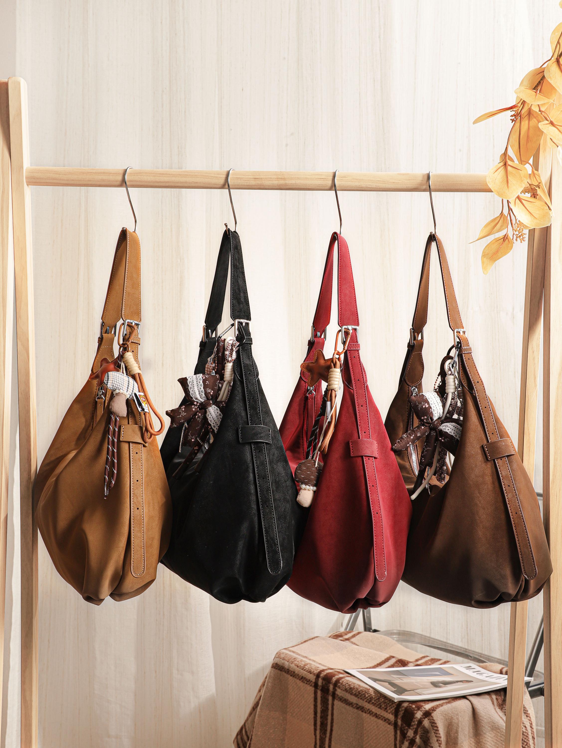 Suede Velvet Dumpling Bag, Retro Chic Shoulder Bag view 5