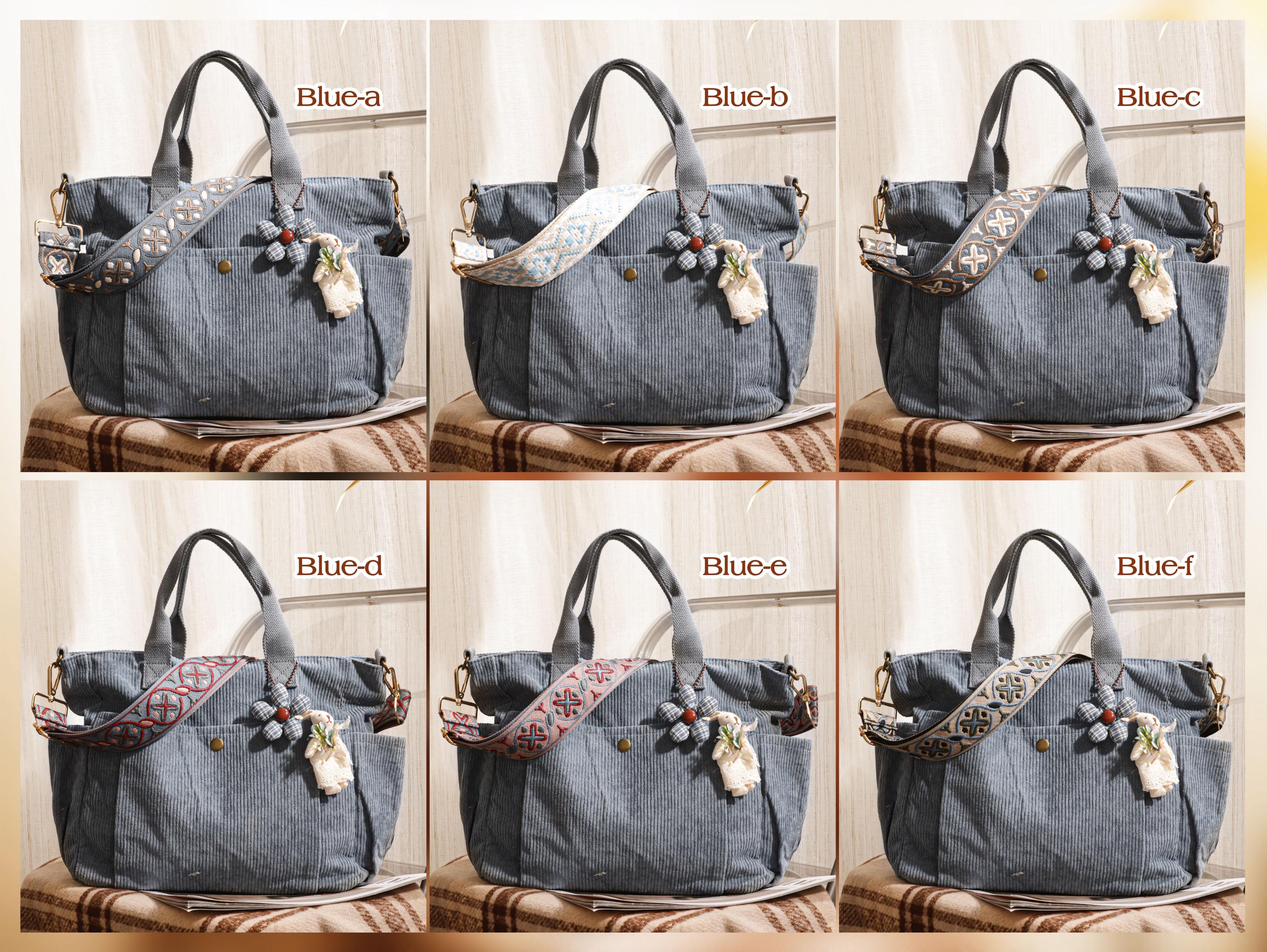 Corduroy Crossbody Tote Bag, Large Capacity Travel Bag view 13