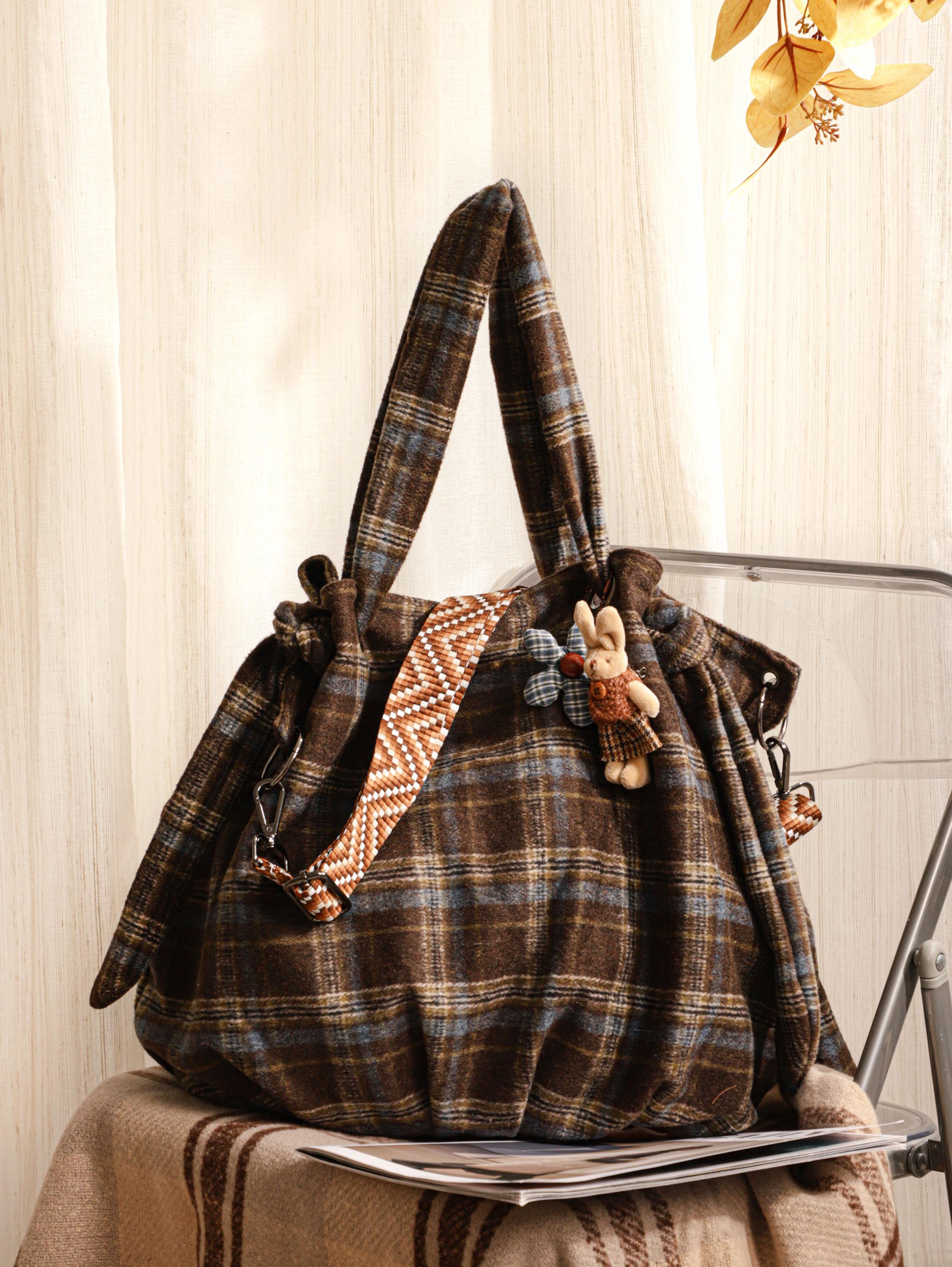 Retro Corduroy Crossbody Bag, Adjustable Strap Shoulder Tote view 9