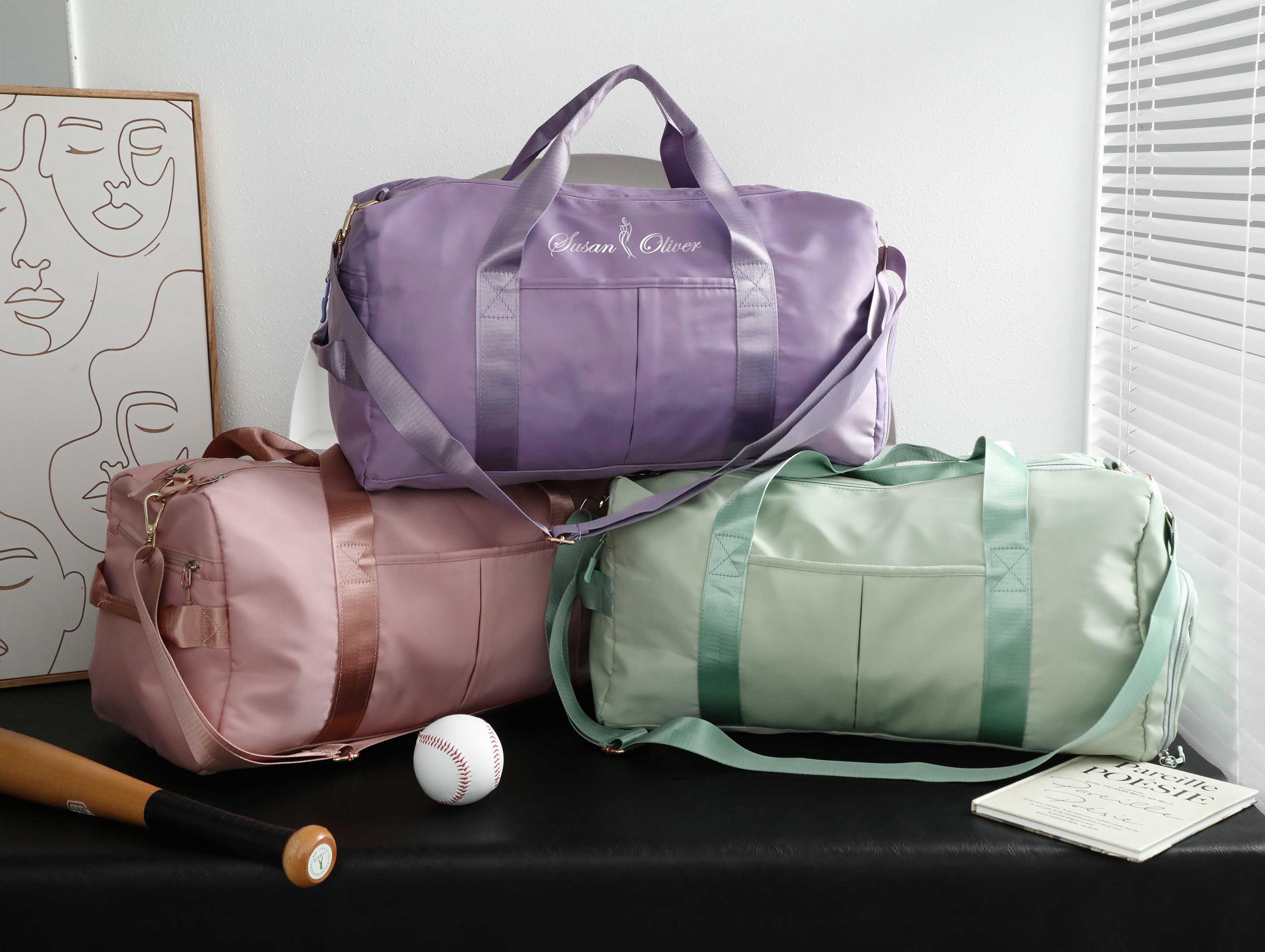 Personalized Gym Duffel Bag|custom Yoga Travel Bag|weekend Overnight Bag|sport Workout Bag for Women|custom Name Duffle Bag|large Travel Bag view 8