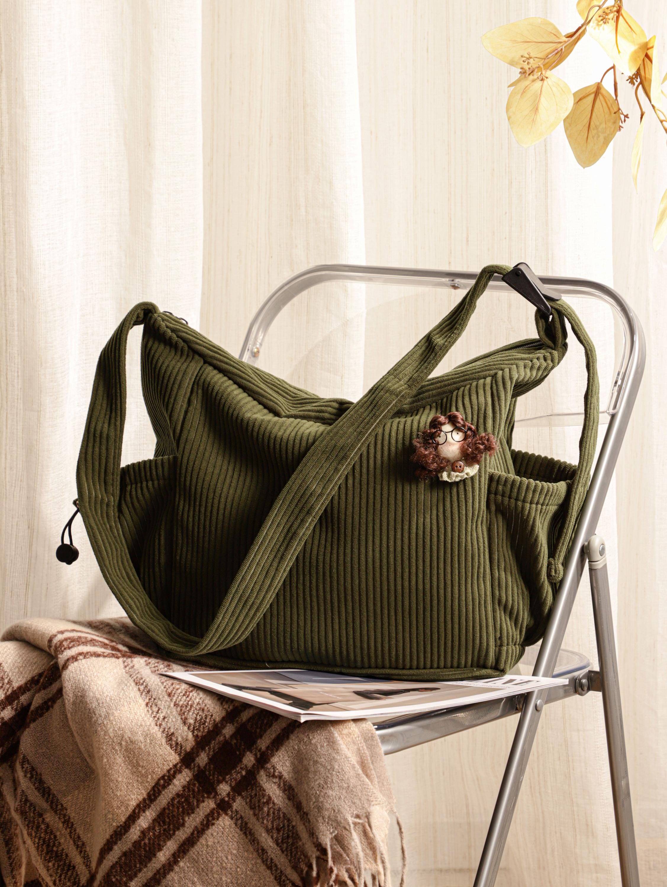 Crossbody Bag, Corduroy Bag, Casual Bag, Shoulder Bag, Everyday Bag, Tote Bag, Adjustable Strap Handbag view 7