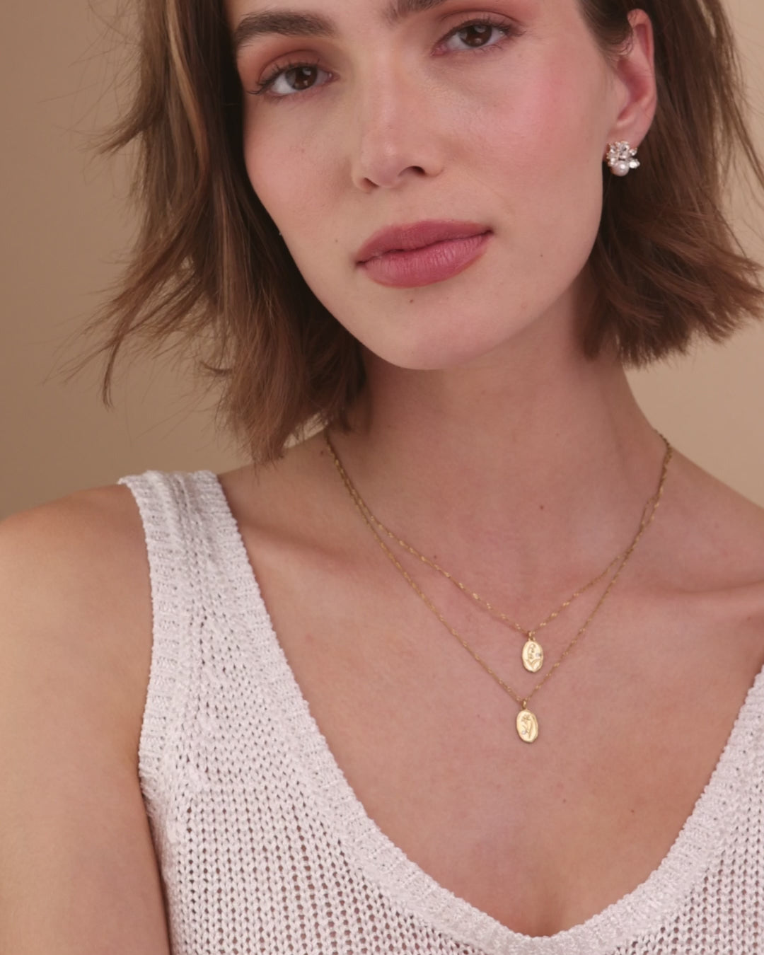 Elisajewels May Lily of the Valley and March Daffodil Birthflower Pendant Necklace