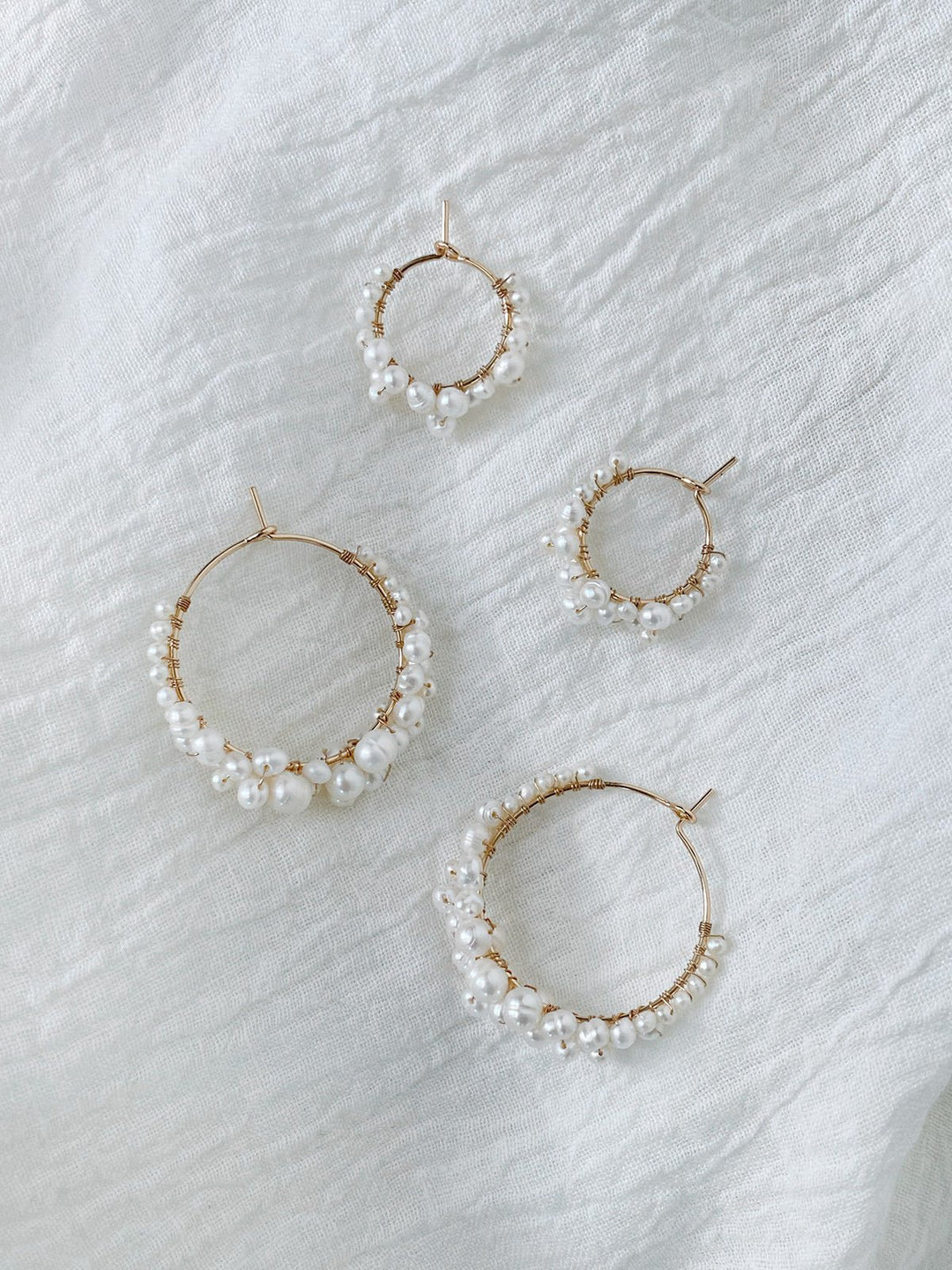 Elisajewels Cruz Pearl Hoop Earrings