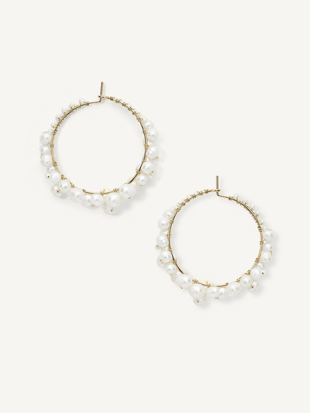 Elisajewels Cruz Pearl Hoop Earrings