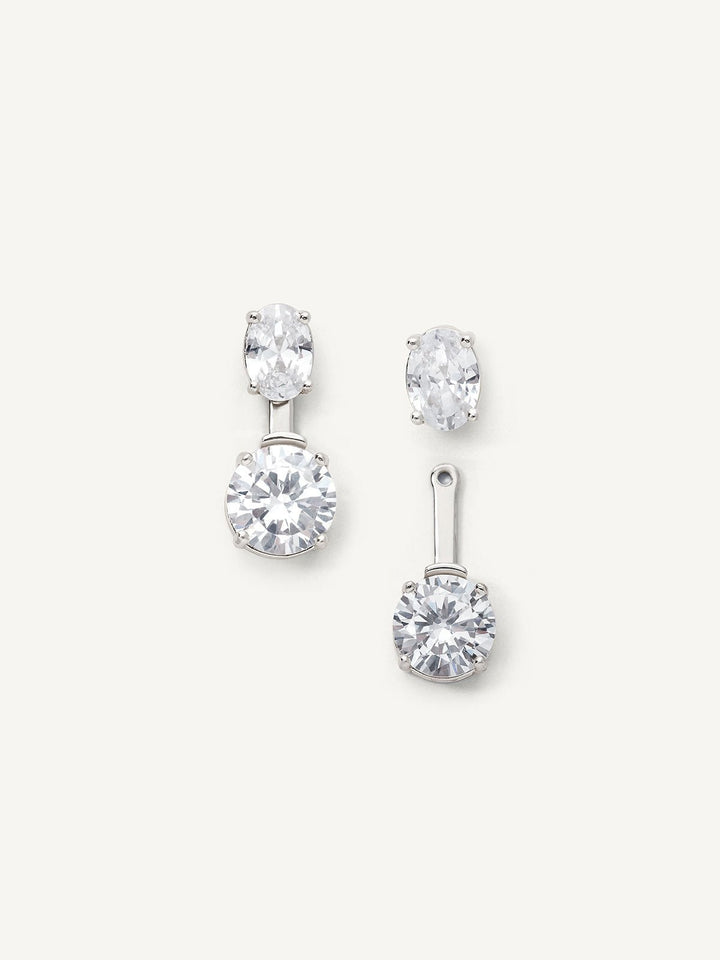 Elisajewels Maxine Convertible Stud Earrings in Silver