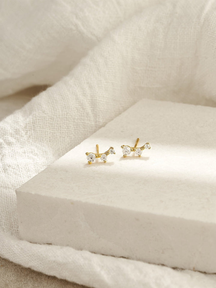 Elisajewels Demi-Fine Ace Stud Earrings