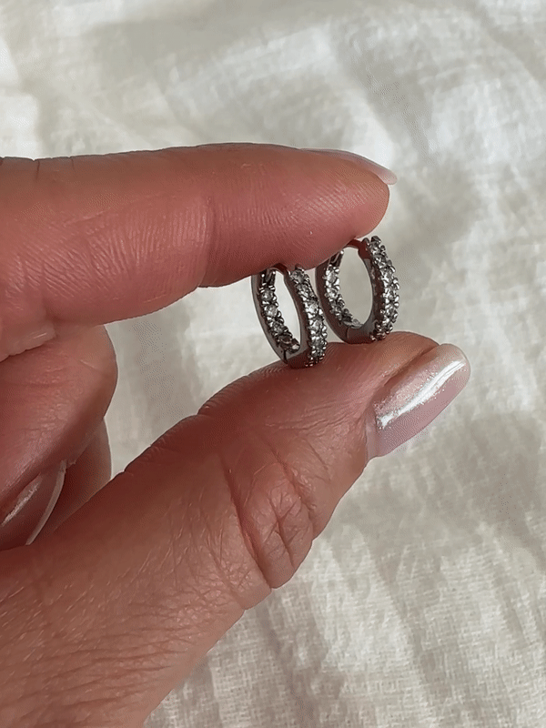 Elisajewels Petite Mina Hoops Earrings - Silver