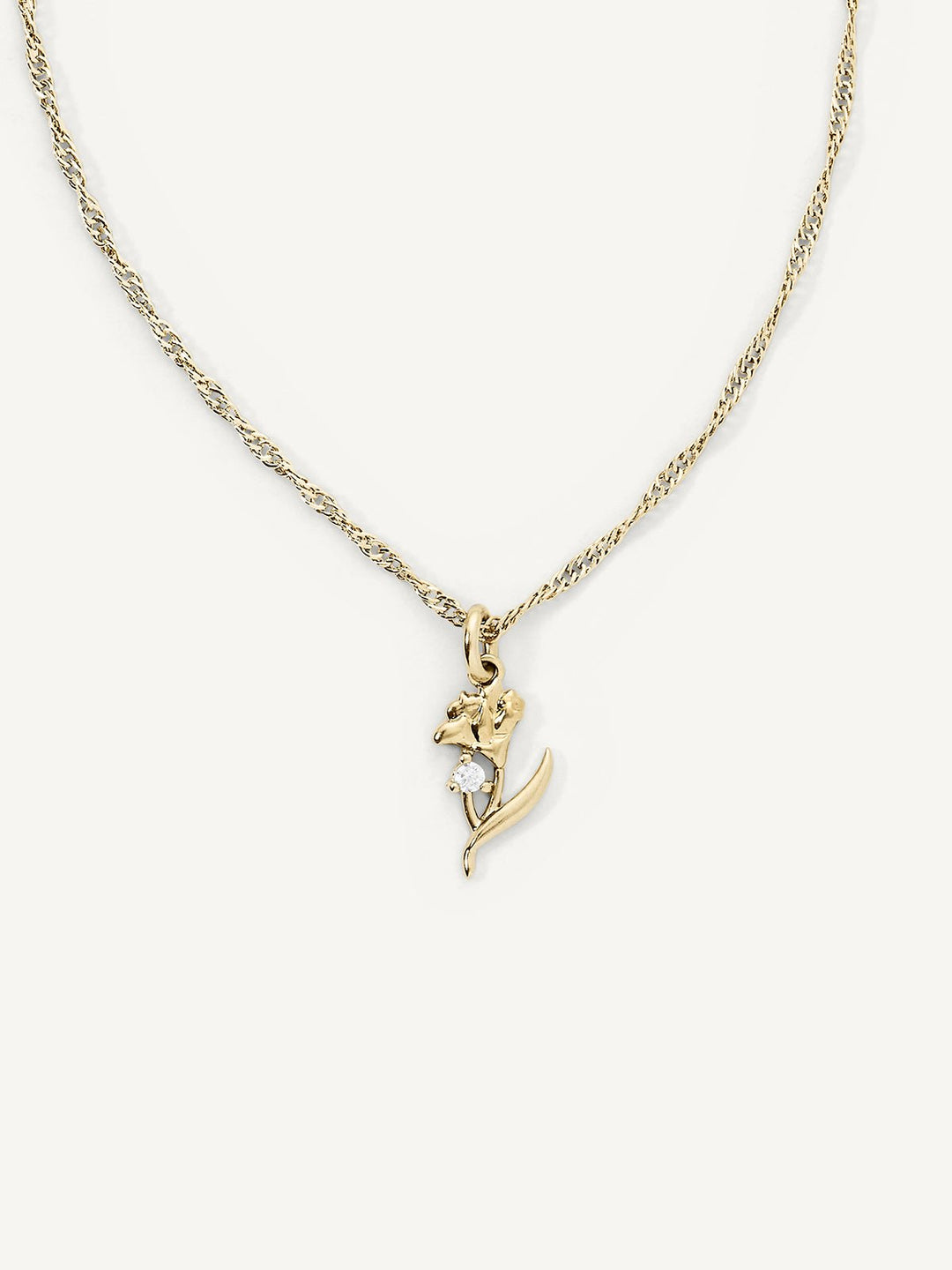 Elisajewels January Carnation Birth Flower Pendant Necklace