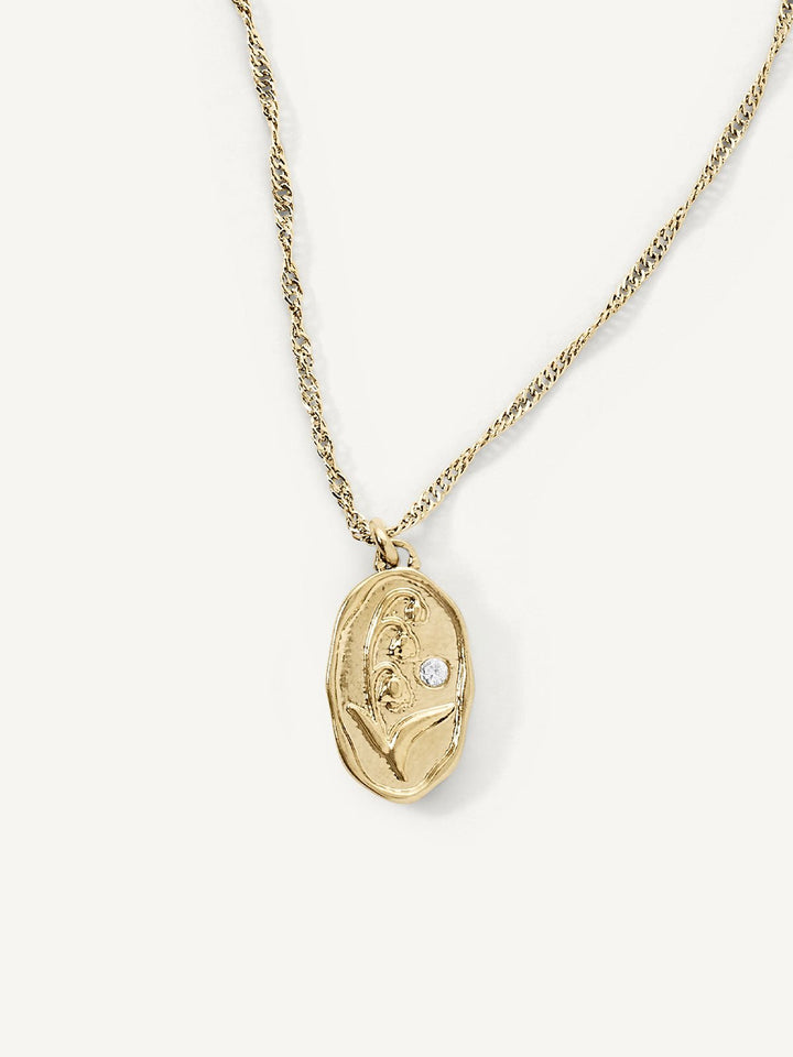 Elisajewels May Lily of the Valley Birth Flower Pendant Necklace