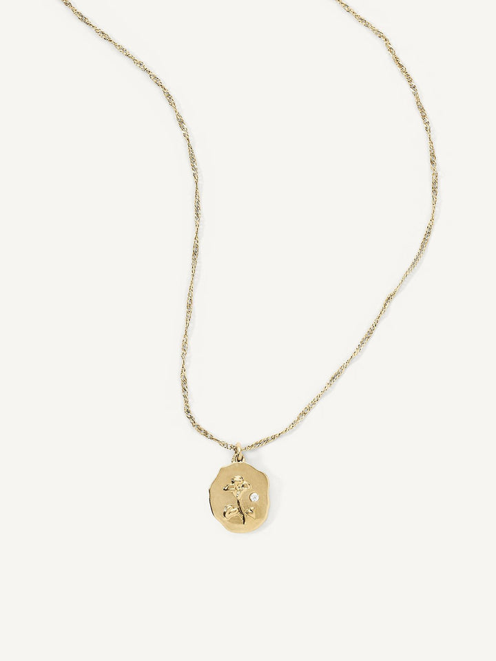 Elisajewels September Morning Glory Birthday Flower Pendant Necklace