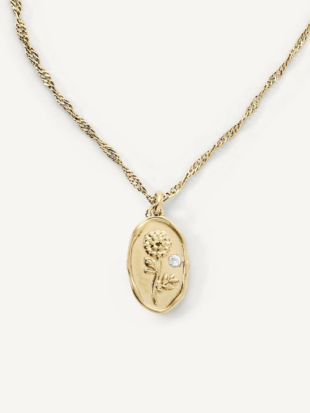 Elisajewels October Marigold Birth Flower Pendant Necklace