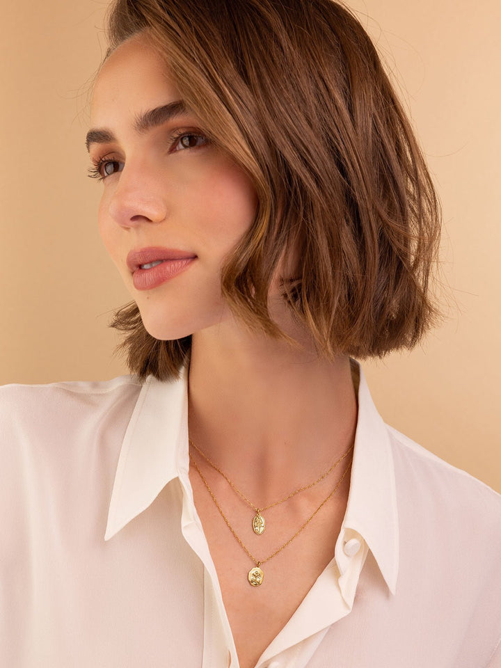 Elisajewels December Narcissus and September Morning Glory Birthflower Pendant Necklace