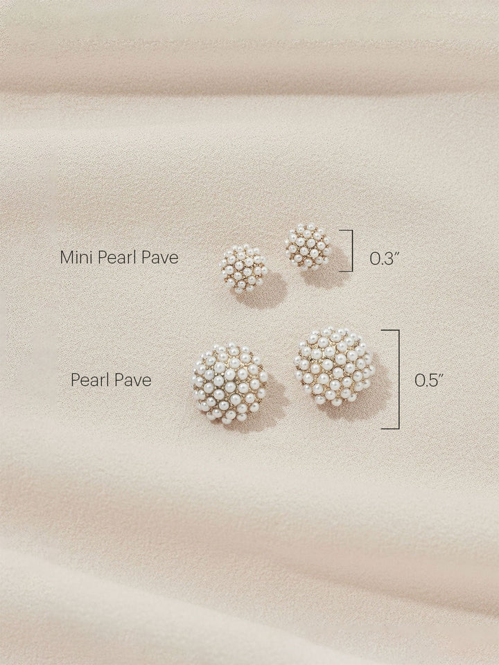Elisajewels Pearl Pave Stud Earrings