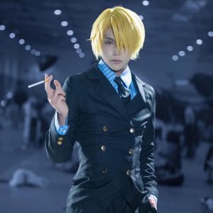 Sanji cosplay costume,Sanji suit outfit，Sanji yellow/blue suit,cosplay costume,handmade costume,full cosplay set,anime cosplay outfit