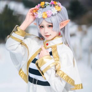 Frieren cosplay costume,Frieren mage outfit,Frieren elf costume,cosplay costume,handmade costume,full cosplay set,anime cosplay outfit